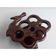 KAYU Peacock MOTIF DRINK PLACE (27x27x12 cm) Teak wood