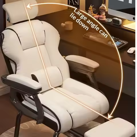 Ergonomic Gaming Chair with Footrest High Back Office Chair, Adjustable Reclining Computer Chair PU 