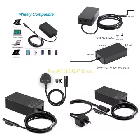 J1HC 65W Charger for Surface Pro 6, 5, 4 Laptop Surface Go, Surface Book Laptop Charger AC Adapter w