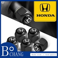 Bochang 4 Pieces Anti-theft For Honda Accord CRV Jazz Beat Civic City EX5 RS150 Odyssey Crosstour Zinc Alloy Car Tire Accessories Valve Stems Caps With One Wrench Keychain