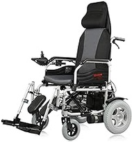 Fashionable Simplicity Electric Wheelchair With Headrest Foldable And Heavy Duty Electric Wheelchair With Seat Belt Electric Power Or Manual Manipulation Folding Transport Chair Is Portable 45Cm Wide