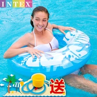 INTEX 59251成人救生圈浮圈游泳圈腋下圈成人加厚游泳圈蓝色紫色随机发