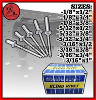 6127 1 Box Blind Rivet Pop Rivets (1/8  up to 3/16" Size) Corrosion-Resistant Fasteners for Automoti