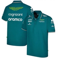 Aston Martin Racing Team Street Style Polo Shirt Fernando Alonso 14 For Men And Women Short Sleeve