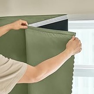 AJAZZ 100% Blackout Stick Curtain Portable Blackout Curtains Adhesive Curtains for Bedroom Living Ro