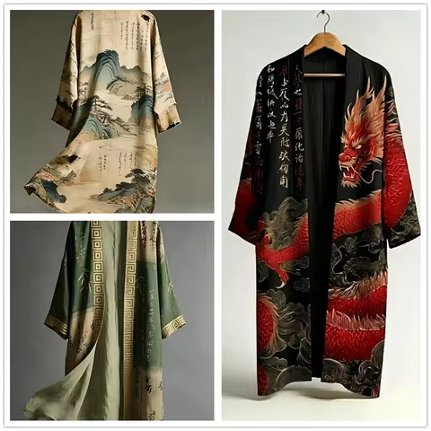 Japanese Kimono Traditional Cardigan Men Haori Asian Clothes Japanese Streetwear Yukata