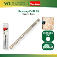 Makita Masonry Drill bit with 1/4" Hex shank for Impact drill 6mm 8mm mata dinding mata tebuk dindin