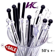 (HC) 50's Acrylic Black / White Stirring Stick / Cocktail Stirrer ball shape stirring spoon ball-end