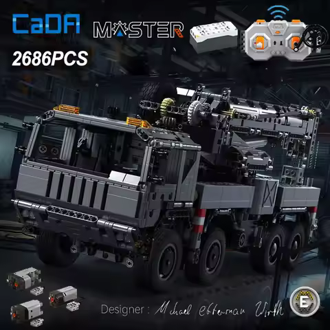 Cada Military RC Engineering Vehicle Truck Crane Building Blocks Control Remoto Rescue Vehicle City 