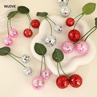 Disco Ball Cherry Decoration Pendant Decoration Room Decoration Mirror Ball With Leaf Props