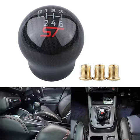 Carbon Fiber Style Gear Shift Knob Universal Shape Manual Transmission Shifter Lever Knob For Focus 