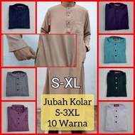 Jubah Lelaki Kolar | Lengan Panjang Dewasa Cotton | Jubah Tabligh Cekak | Jubah Lelaki Collar Raya 2