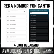 REKA CUSTOM NOMBOR TELEFON HANDPHONE HP 4 DIGIT NOMBOR HP VIP SPECIAL DIGI MAXIS TUNETALK