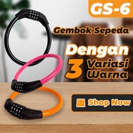 Laris_unik GS-6 Mountain Bike Lock 4-Digit Anti-Theft Password Lock Portable Security Steel Chain Un