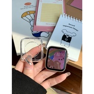 สีลูกอมน่ารักป้องกันซิลิโคนเหลวเคสสำหรับ Apple Watch ฝาครอบ SE Series 9 8 7 6 5 Bumper 49Mm 41Mm 45Mm 44Mm 38Mm 42MM 40 Soft Shell