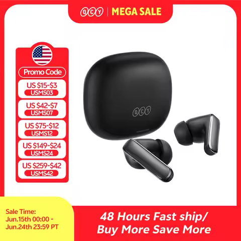 QCY HT21 Wireless Earphones Melobuds N65 -60dB AI Adaptive ANC Earbuds Bluetooth 6.0 LDAC Hi-Res Aud