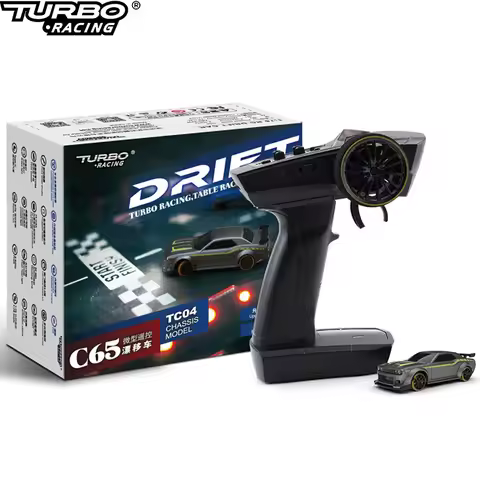 Turbo Racing 1:76 C65 Drift RC Car With Gyro Radio Full Proportional Remote Control Toys RTR Desktop