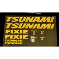 TSUNAMI, FIXIE.BIKE STICKER,TAHAN SEMUA CUACA KUALITI TERBAIK.STICKER BASIKAL,STICKER BICYCLE,ROAD B