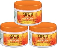 Cantu Natural Hair Leave-In Conditioner Cream Jar 12 Ounce (354ml) (3 Pack)