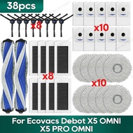 Ecovacs X5 OMNI /X5 PRO OMNI Robot Vacuum Cleaner Accessories Main Side Brush Mop Cloth Dust Bag Spa