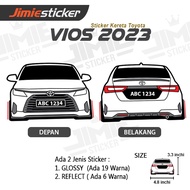 Sticker Kereta, Sticker Belakang Toyota Vios 2023