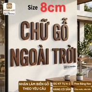 OUTDOOR STICKED wooden letters H=8CM, decorative wooden letters, wall plywood letters, wooden letter