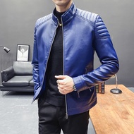 High-Quality Men's Leather Jacket Men's Korean Version Casual Men's Stand-Up Collar Slim-Fit Motorcy
