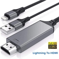 อะแดปเตอร์ไปยังสาย HDMI ฟ้าผ่าหัวแปลงเอวีดิจิทัลสายหัวต่อ HDTV 1080P สำหรับที่ชาร์จยูเอสบีipad Iphone 12/11/XS/X/ 8/7ไปยังเครื่องฉายทีวี