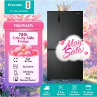 Hisense Side By Side 2 Door Inverter 780L Refrigerator Fridge Black- RS869N4ABV