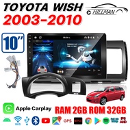 HO จอแอนดรอยด์ติดรถยนต์ TOYOTA WISH 2003-2010 จอQLED HD จอIPSแท้ จอติดรถยนต์ เครื่องเสียงรถยนต์ 2DIN