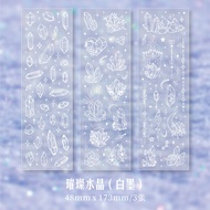 ENWEI 3 Pcs [Capture Happy Elements Collection] Vintage Journal Stickers PET Sticker Paper Scrapbook