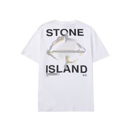 Stone island Street Wear Quadruple island Short-Sleeved T-Shirt Label Printed