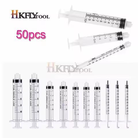 50pcs 1ml 2ml 3ml 5ml 10ml Luer Lock Syringe Ink Injection For Refilling Measure Nutrient Sterile In