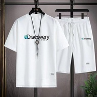 Setelan Musim Panas Waffle Baru Lelaki 2025 Baju-T Kasual + Seluar Pendek Setelan Tracksuit Lelaki S