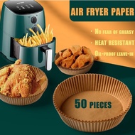 50PCS Air Fryer Paper Air Fryer Disposable Paper Liner Baking Paper Air Fryer Oilproof Parchment Pap