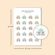 Car loan Due Date Icon Planner Sticker Sheet