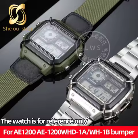 Men's Watch Fine Steel Bumper For Casio AE1200 AE1300 Square Anti-Collision Customized ae1200 Protec