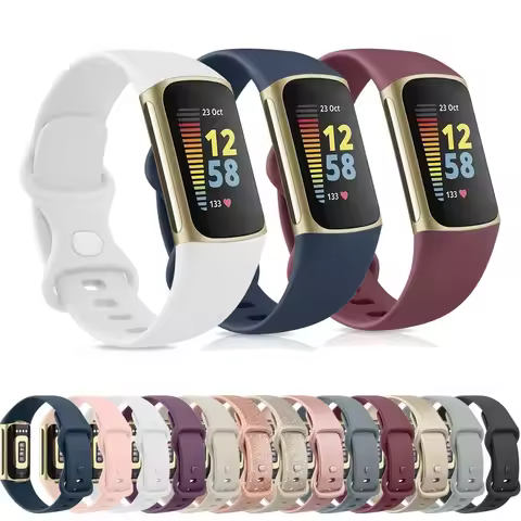 Watch Band for Fitbit Charge 5 6 Strap Wristband Replacement TPU Sport Bracelet for Fitbit Charge 5 