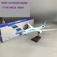 FW 43cm Etihad Aircraft Model 787-10 Miniature Airplane 1/145 Scale Aircraft Children Toys With Whee