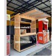 booth kontainer booth kayu jati Belanda murah gerobak jualan Murah