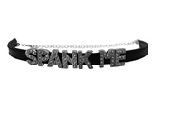 Spank Me Choker Necklace for Submissive Daddy's Little Spoiled Brat Girl Faux Leather