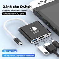 Hub USB 3 Trong 1 Di Động Cho Nintendo Switch Docking Station Với Cổng HDMI & USB 3.0 Type-C - Phụ K