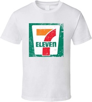 Qanipu 7 Eleven Convenience Store Vintage Logo Grunge Cool PartyFun T Shirt White