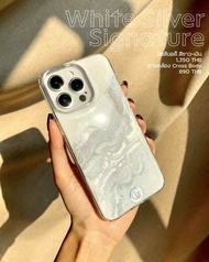 White Silver Signature - Gemme More - เคสไอโฟน เคสซัมซุง เคสกันเลนส์ กันกระแทก กันหน้าจอ