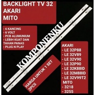 Price 2 strips BACKLIGHT AKARI MITO LE 32P88 32V89 32V90 32K88ID 32M88ID 32V99T2 3218 3255 TV LCD LE