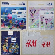 【二手塑膠袋】東京迪士尼/新加坡環球影城/H&amp;M 品牌塑膠袋 禮物袋 禮品袋 購物袋 提袋