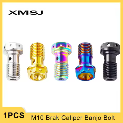XMSJ M10 Titanium Motorcycle Banjo Bolt Brake Hose Screw Bleed Nipple Caliper Oil Drain Screw Single