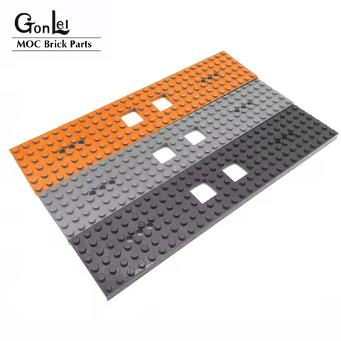 1 Piece High-Tech Parts 92339 Train Base 6x28 with Two 2x2 Cutouts and 3 Round Holes Each End Assemb