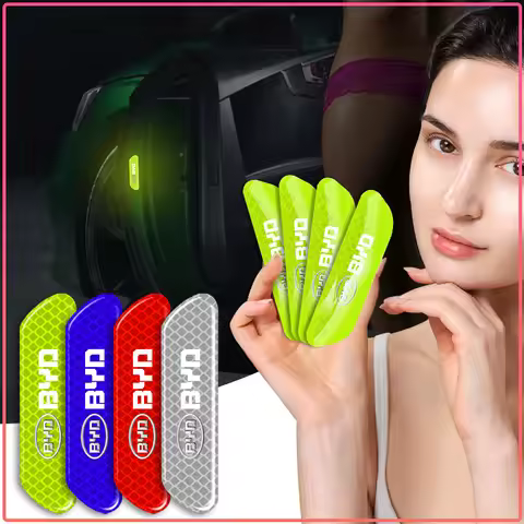 4PCS Car Reflective Strips Warning Stickers Car Emblem For BYD Qing Song Tang Yuan E5 E6 F0 F3 F6 G3