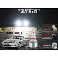 Honda Civic FD 2006-2011 C6 LED Light Bulb 6000K White 1Pair 2pcs Car Headlight Mentor Lampu Besar